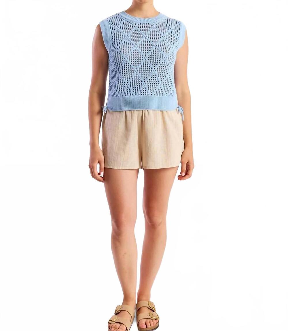 NEW BRODIE CASHMERE detailed diamond vest in sky